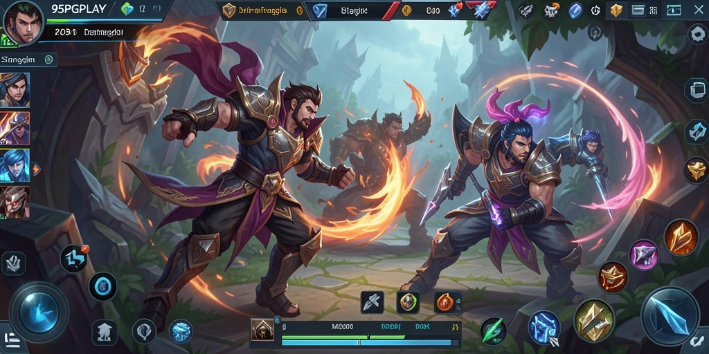 Tampilan luar biasa dari gameplay seru 95PGPLAY di arena pertempuran.