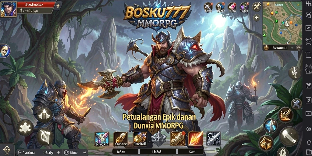 Tangkapan layar gameplay BOSKU777 yang menampilkan aksi seru dalam MMORPG.