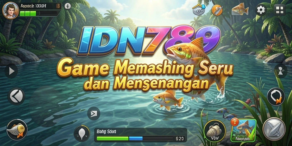 Screenshot gameplay IDN789 yang menunjukkan aksi seru memancing.