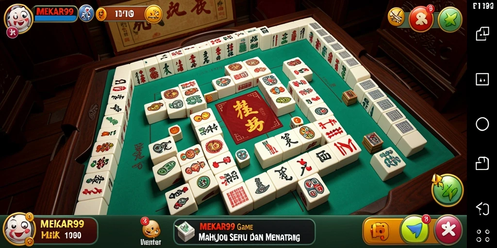 Gameplay seru MEKAR99 yang penuh tantangan Mahjong.