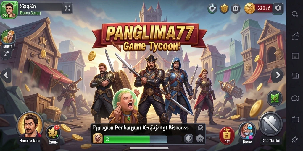Tampilan gameplay PANGLIMA77 dengan elemen Tycoon yang menarik.
