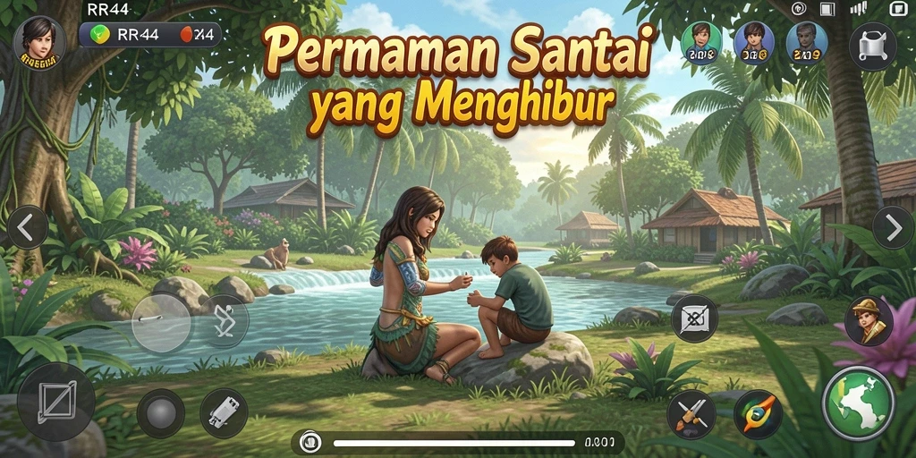 Tampilan gameplay RR44 yang menarik dan penuh warna.