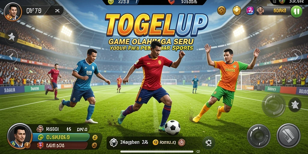 Tampilan gameplay seru dari TOGELUP yang menunjukkan interaksi olahraga.