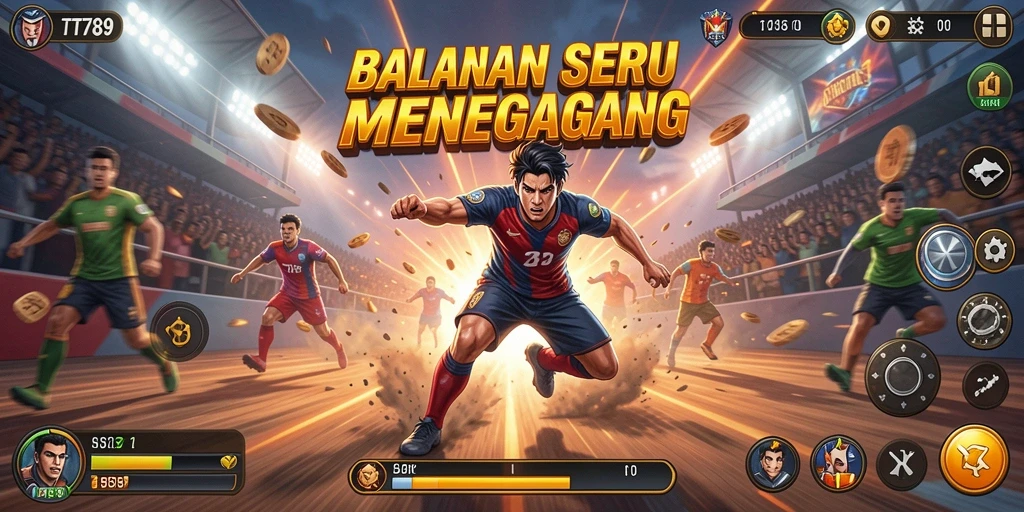 Screenshot utama TT789 menunjukkan aksi balapan seru di trek yang menantang.