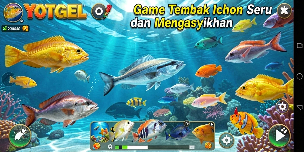 Tampilan gameplay YOTOGEL menembak ikan yang seru.